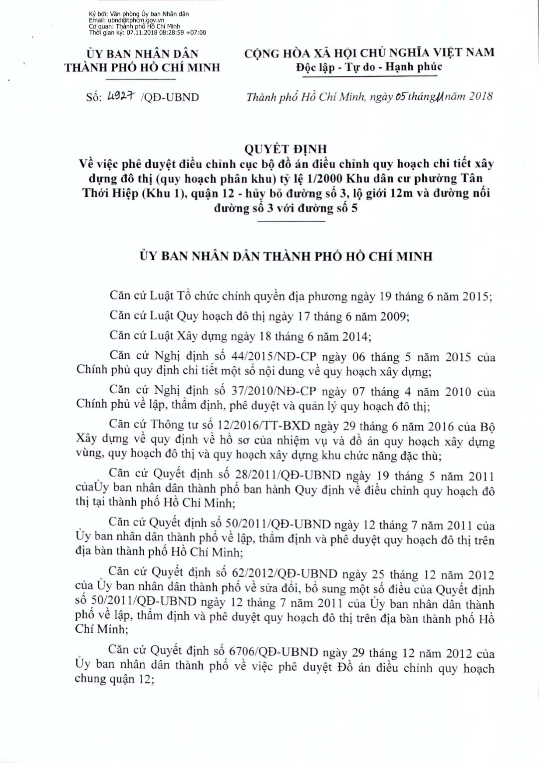 Quyết định Về Việc Phê Duyệt điều Chỉnh Cục Bộ đồ án Quy Hoạch Chi Tiết Xây Dựng đô Thị Quy 2407